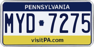 PA license plate MYD7275