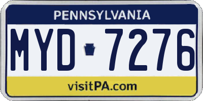 PA license plate MYD7276