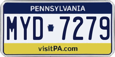 PA license plate MYD7279
