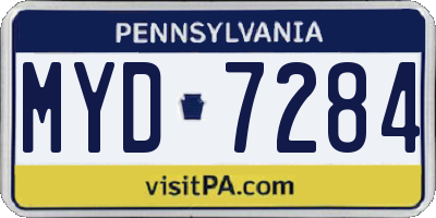 PA license plate MYD7284