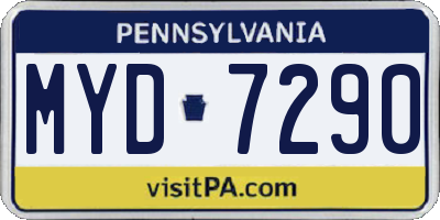 PA license plate MYD7290
