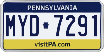 PA license plate MYD7291