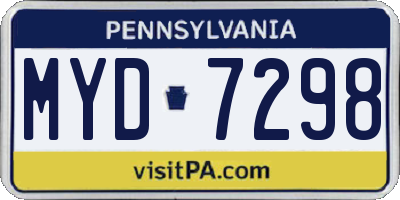 PA license plate MYD7298