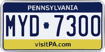 PA license plate MYD7300
