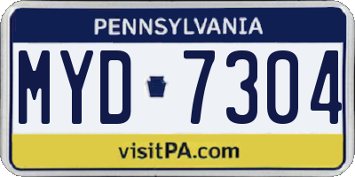 PA license plate MYD7304
