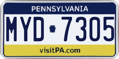 PA license plate MYD7305
