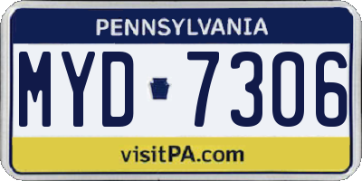 PA license plate MYD7306