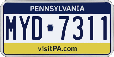 PA license plate MYD7311