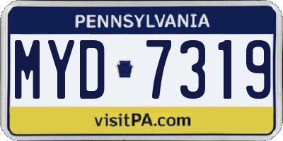 PA license plate MYD7319