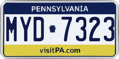 PA license plate MYD7323