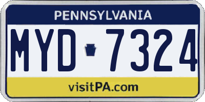 PA license plate MYD7324