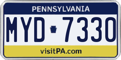 PA license plate MYD7330