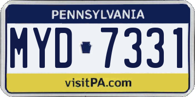 PA license plate MYD7331
