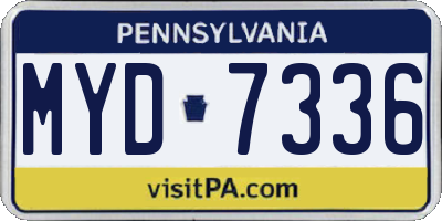 PA license plate MYD7336