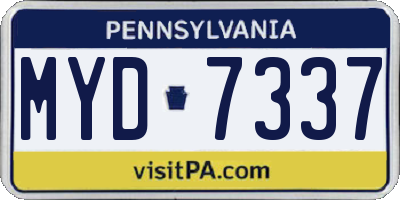 PA license plate MYD7337