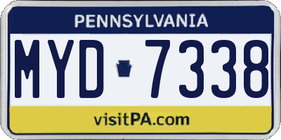 PA license plate MYD7338