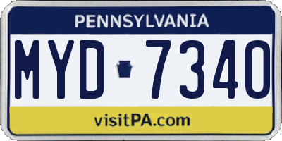PA license plate MYD7340