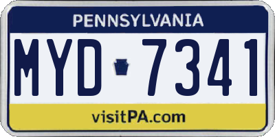 PA license plate MYD7341