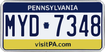PA license plate MYD7348