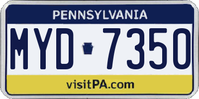 PA license plate MYD7350