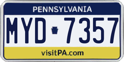 PA license plate MYD7357