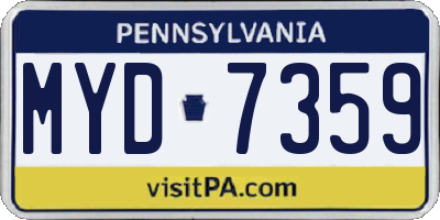 PA license plate MYD7359
