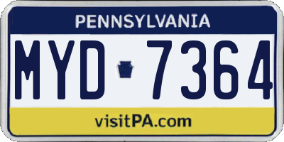 PA license plate MYD7364