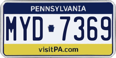 PA license plate MYD7369