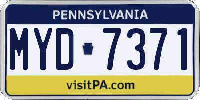 PA license plate MYD7371