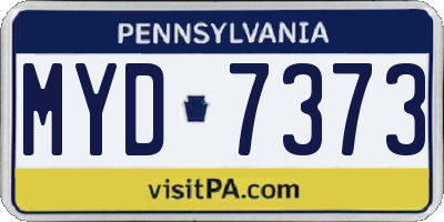 PA license plate MYD7373