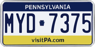 PA license plate MYD7375