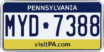 PA license plate MYD7388
