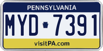 PA license plate MYD7391