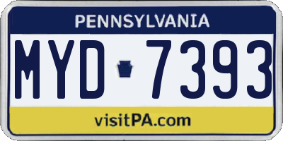 PA license plate MYD7393