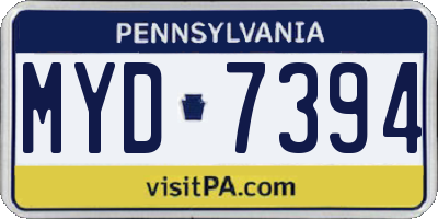 PA license plate MYD7394