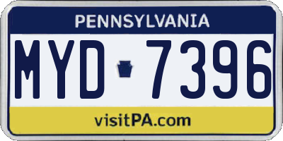 PA license plate MYD7396