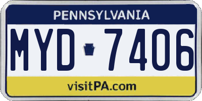 PA license plate MYD7406