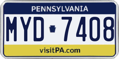 PA license plate MYD7408
