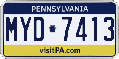 PA license plate MYD7413