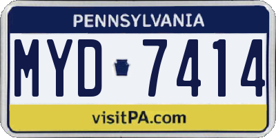 PA license plate MYD7414