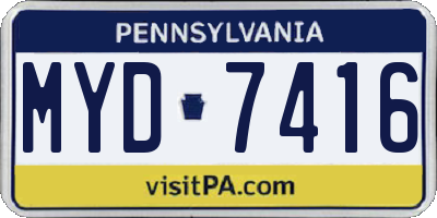 PA license plate MYD7416