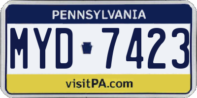 PA license plate MYD7423