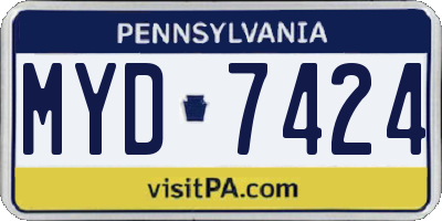 PA license plate MYD7424