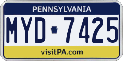PA license plate MYD7425