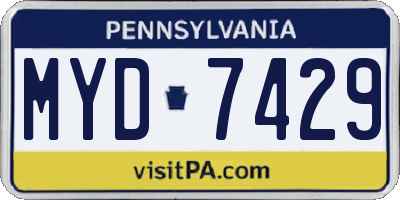 PA license plate MYD7429