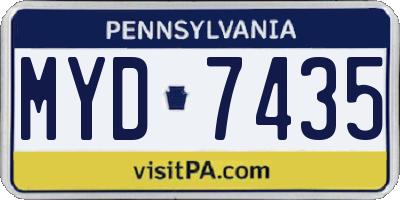 PA license plate MYD7435