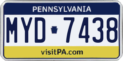 PA license plate MYD7438