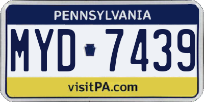 PA license plate MYD7439