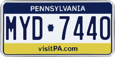 PA license plate MYD7440