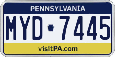 PA license plate MYD7445